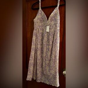 Purple and White Sleeveless Dress